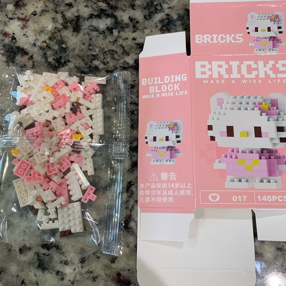 Pink and White Building Block Set